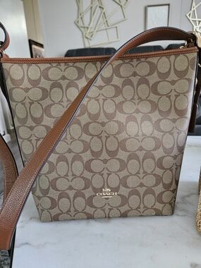 Coach Signature Canvas Brown Crossbody Bag